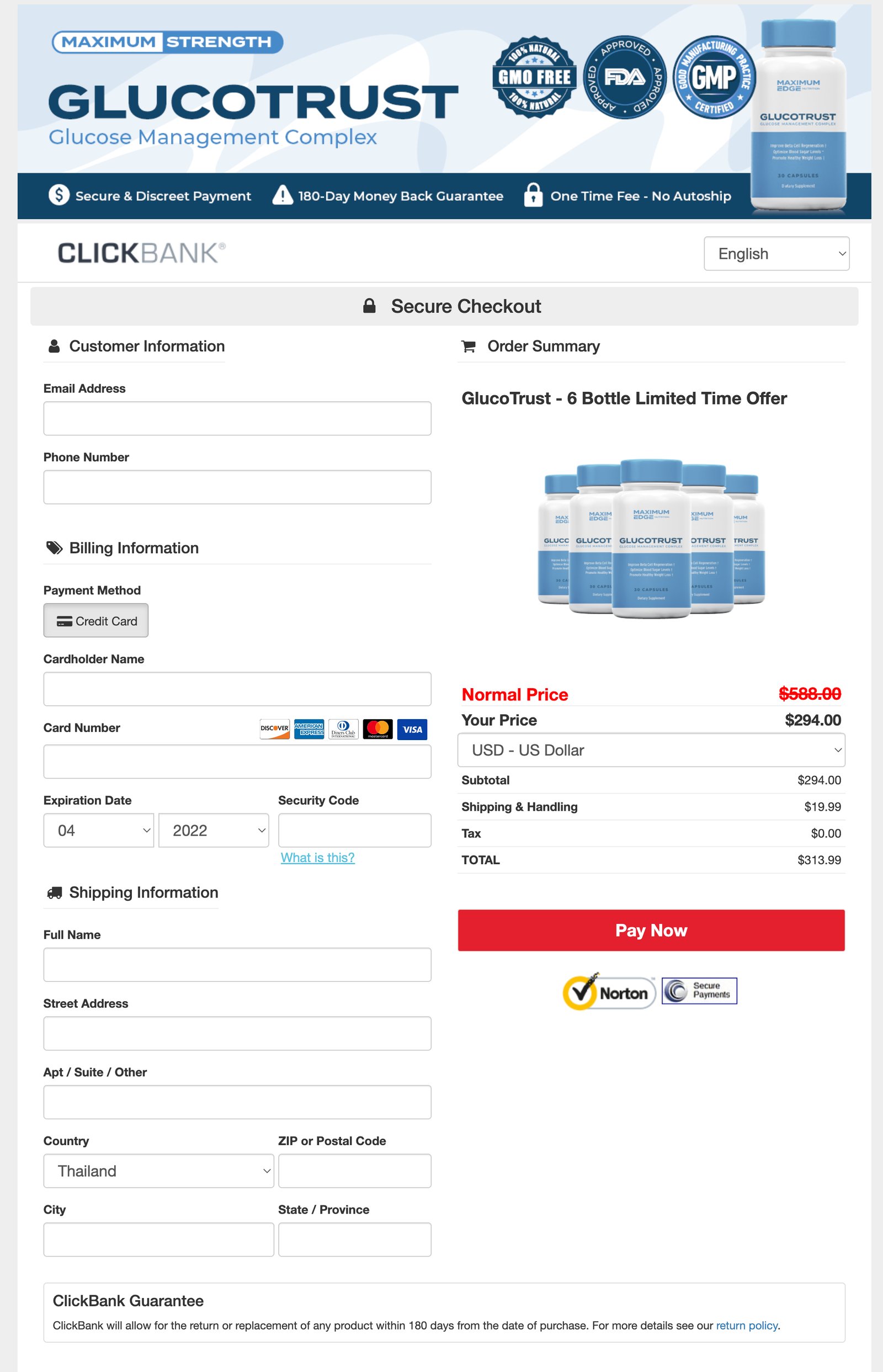GlucoTrust - Order Page